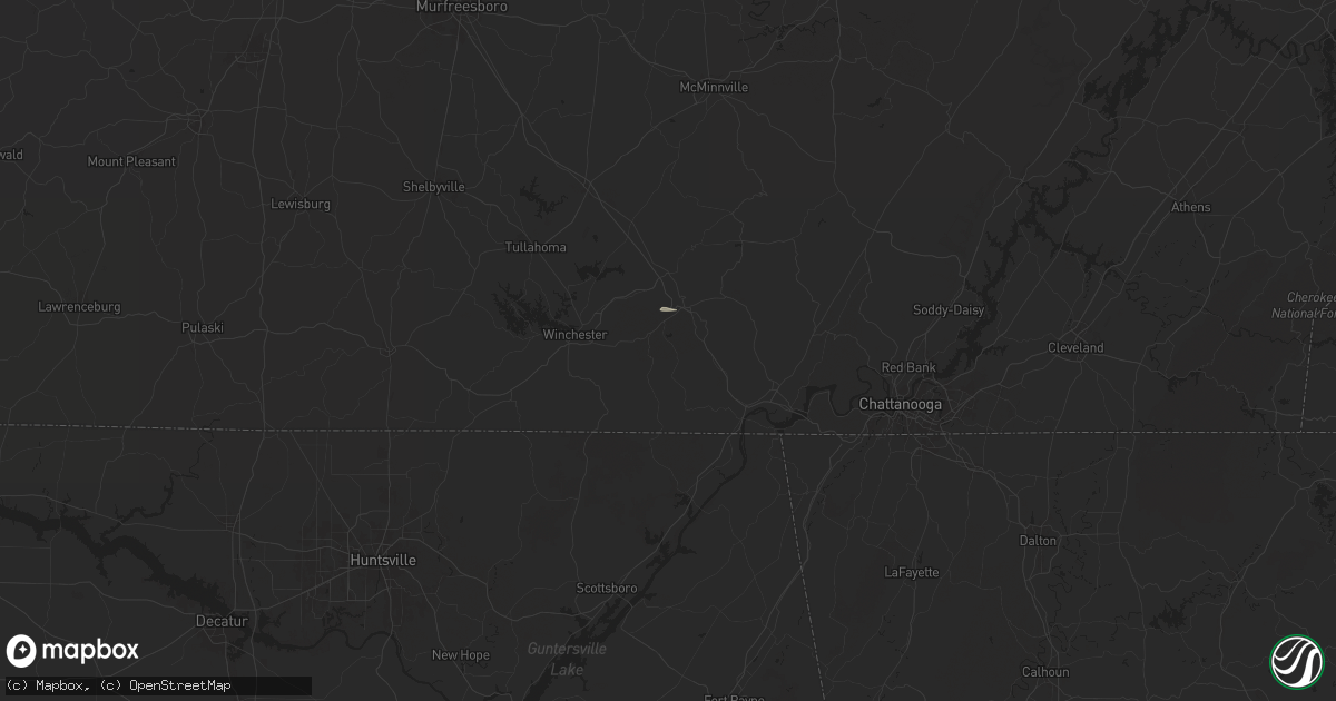 Hail map in Sewanee, TN on October 13, 2024