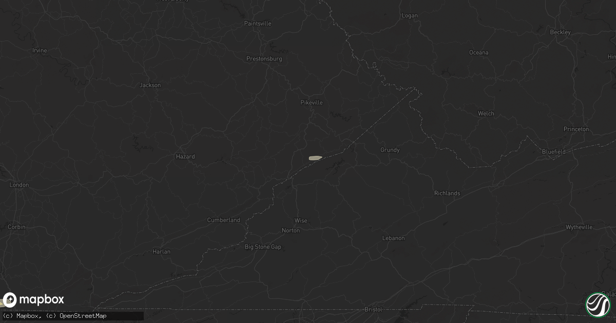 Hail map in Shelby Gap, KY on October 13, 2024