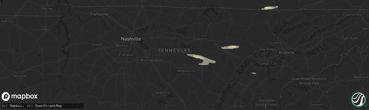 Hail map in Smithville, TN on October 13, 2024