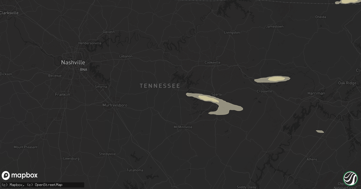 Hail map in Smithville, TN on October 13, 2024
