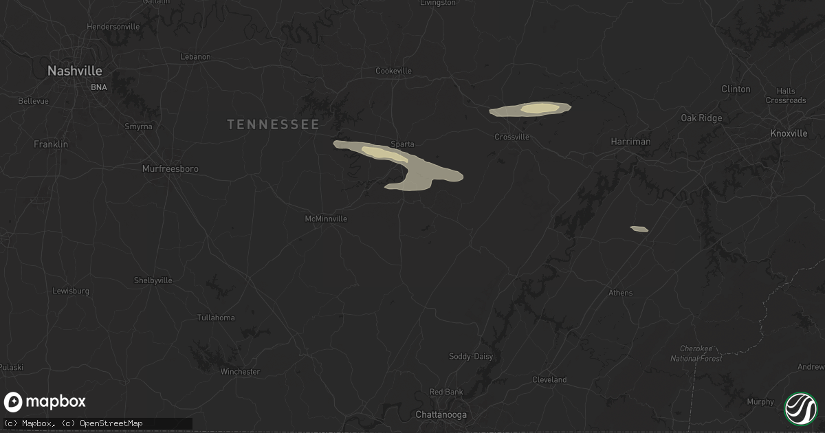 Hail map in Spencer, TN on October 13, 2024