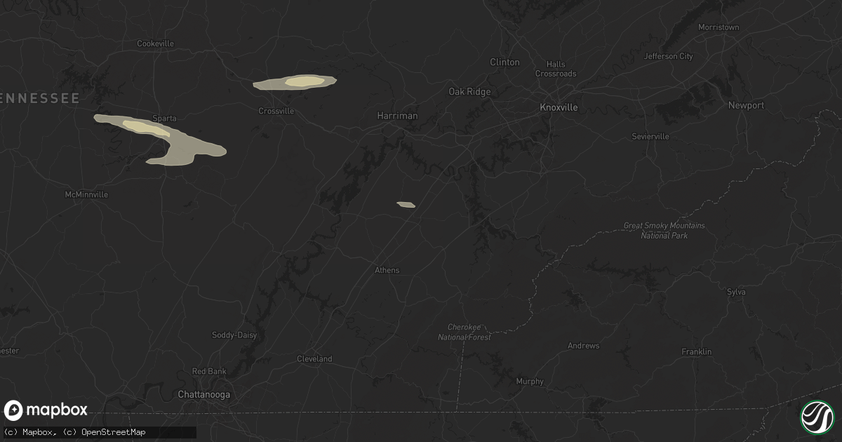 Hail map in Sweetwater, TN on October 13, 2024