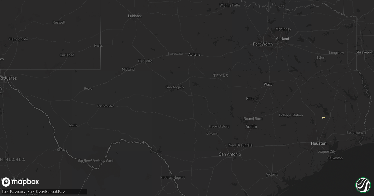 Hail map in Texas on October 13, 2024