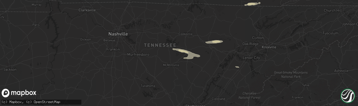 Hail map in Walling, TN on October 13, 2024