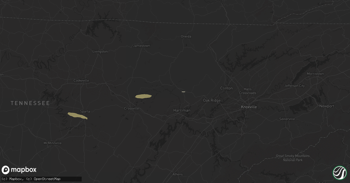 Hail map in Wartburg, TN on October 13, 2024