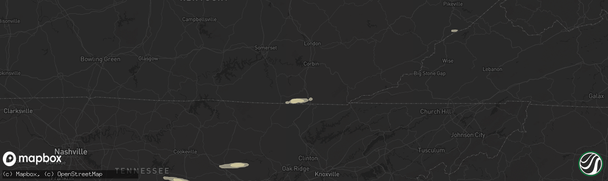 Hail map in Williamsburg, KY on October 13, 2024