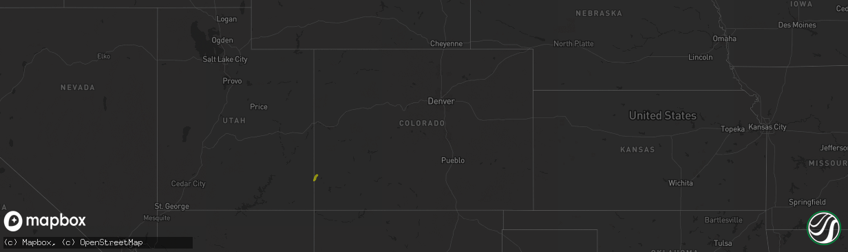 Hail map in Colorado on October 13, 2025