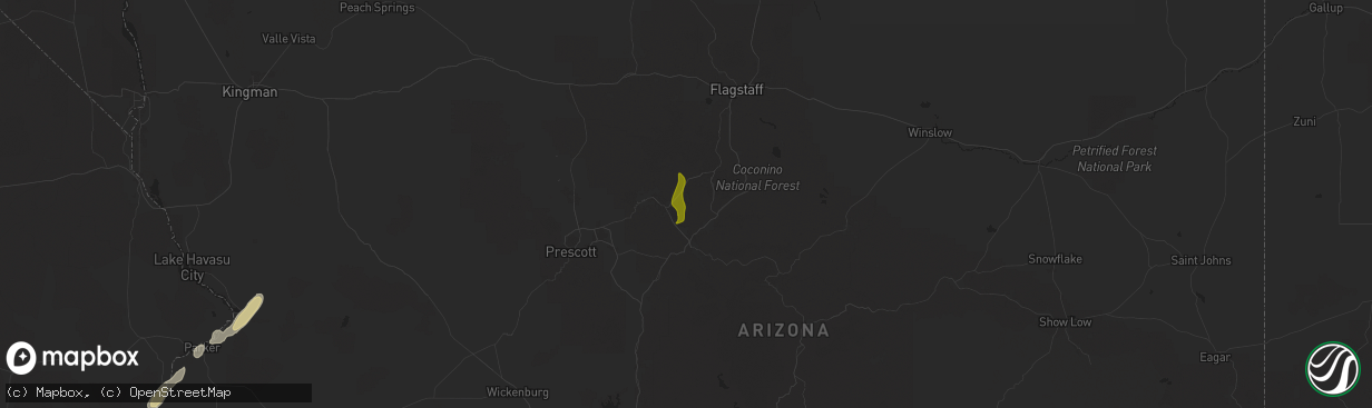 Hail map in Cornville, AZ on October 13, 2025