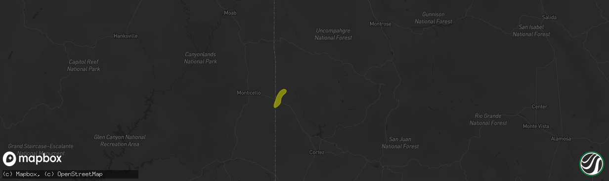 Hail map in Egnar, CO on October 13, 2025