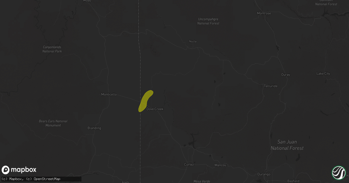 Hail map in Egnar, CO on October 13, 2025