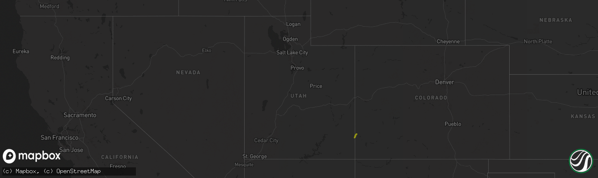 Hail map in Utah on October 13, 2025