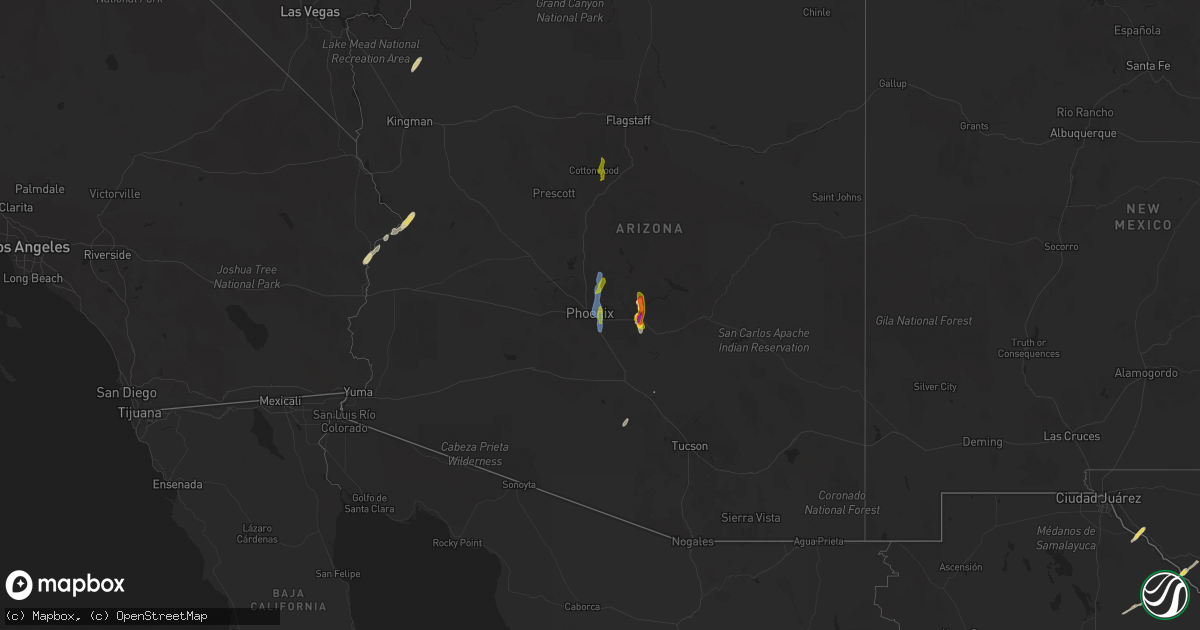 Hail map on October 13, 2025