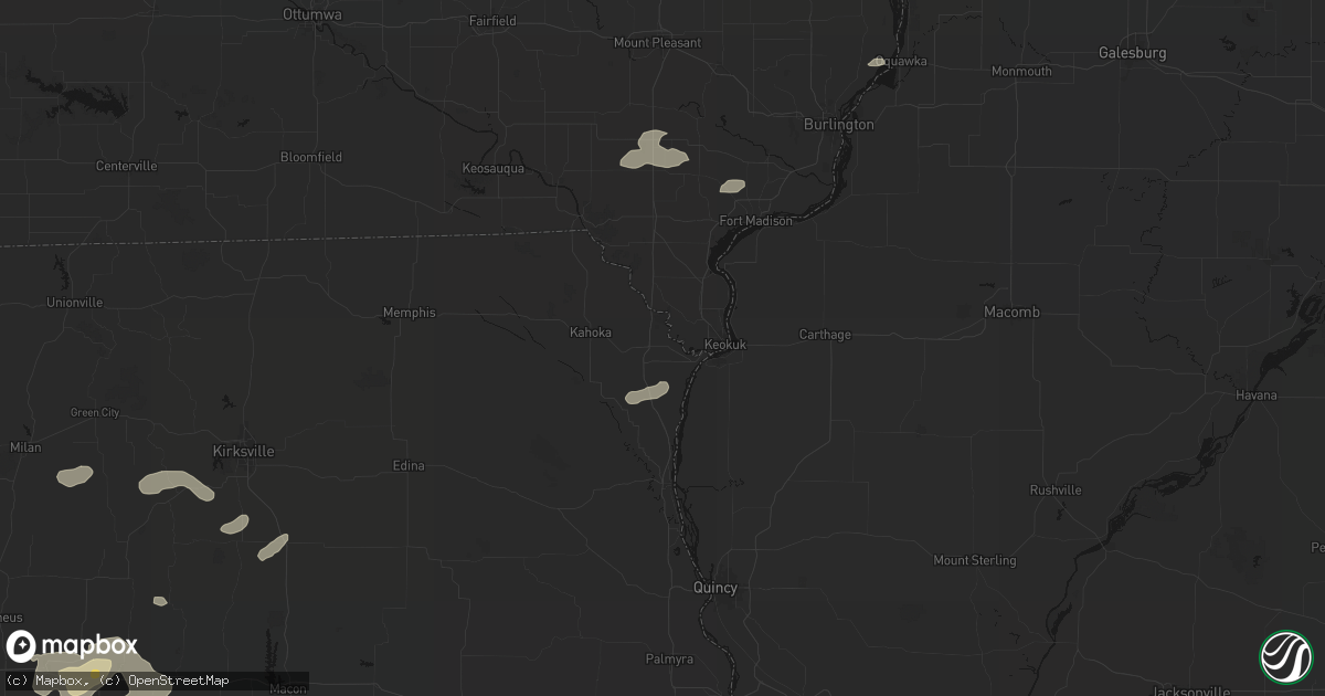 Hail map in Alexandria, MO on October 13, 2026