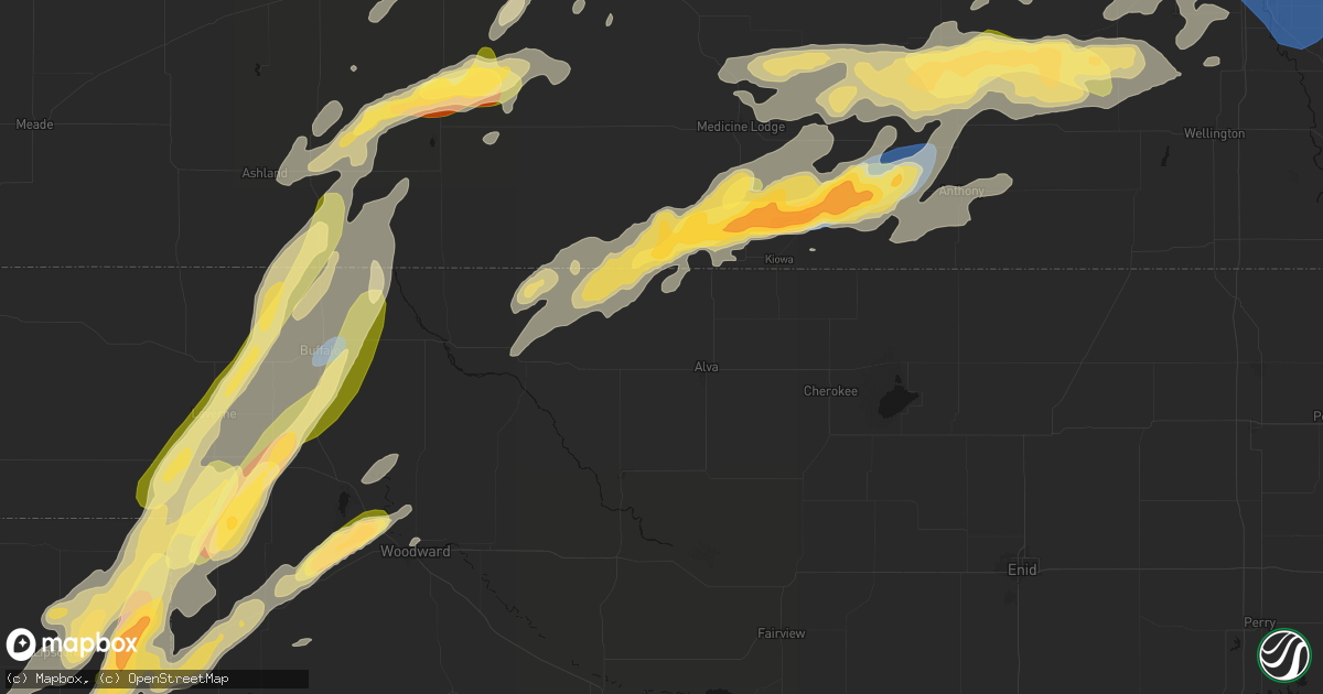 Hail map in Alva, OK on October 13, 2026