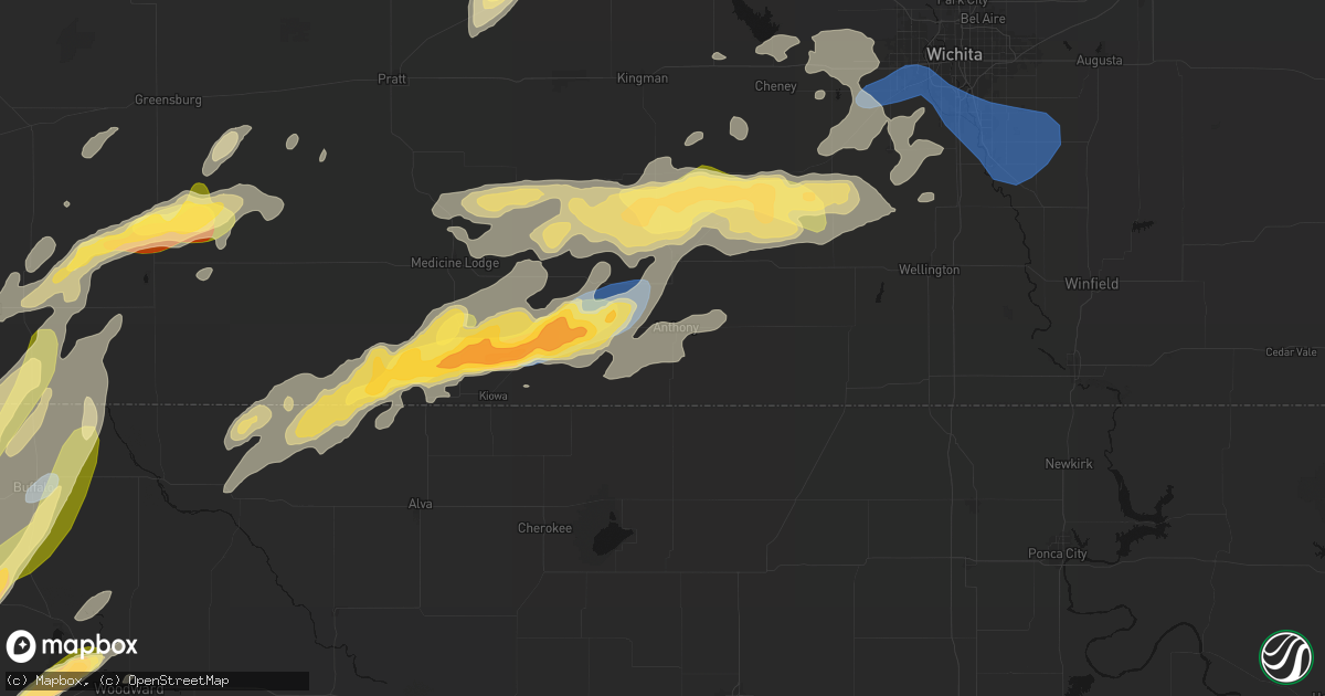 Hail map in Anthony, KS on October 13, 2026