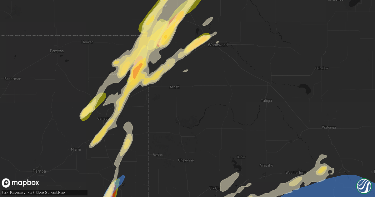 Hail map in Arnett, OK on October 13, 2026