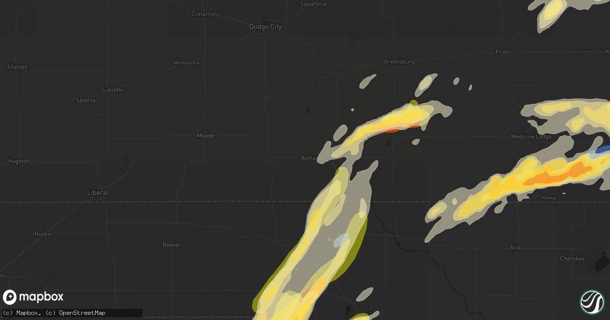Hail map in Ashland, KS on October 13, 2026