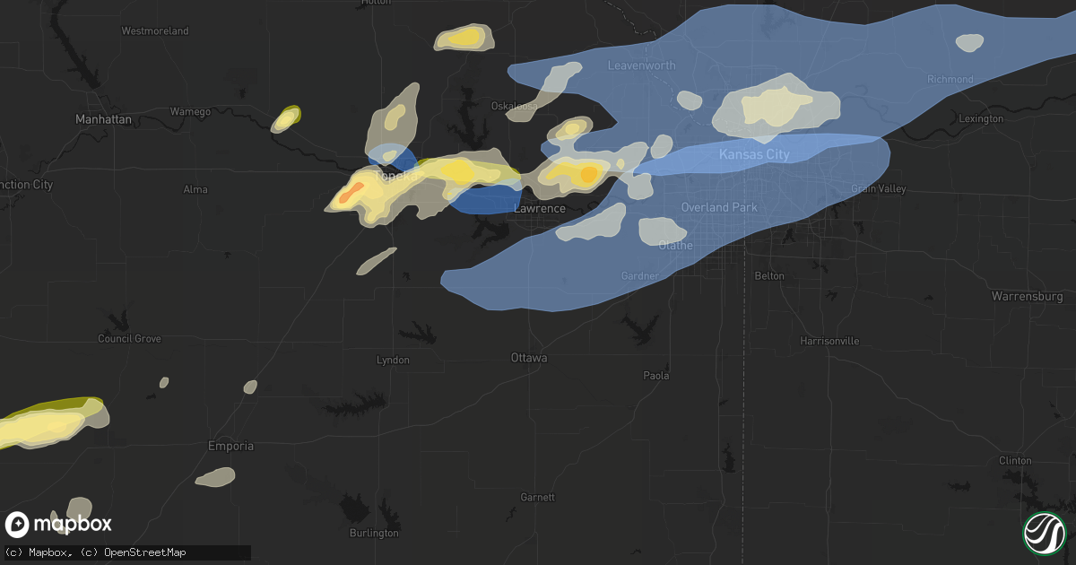 Hail map in Baldwin City, KS on October 13, 2026