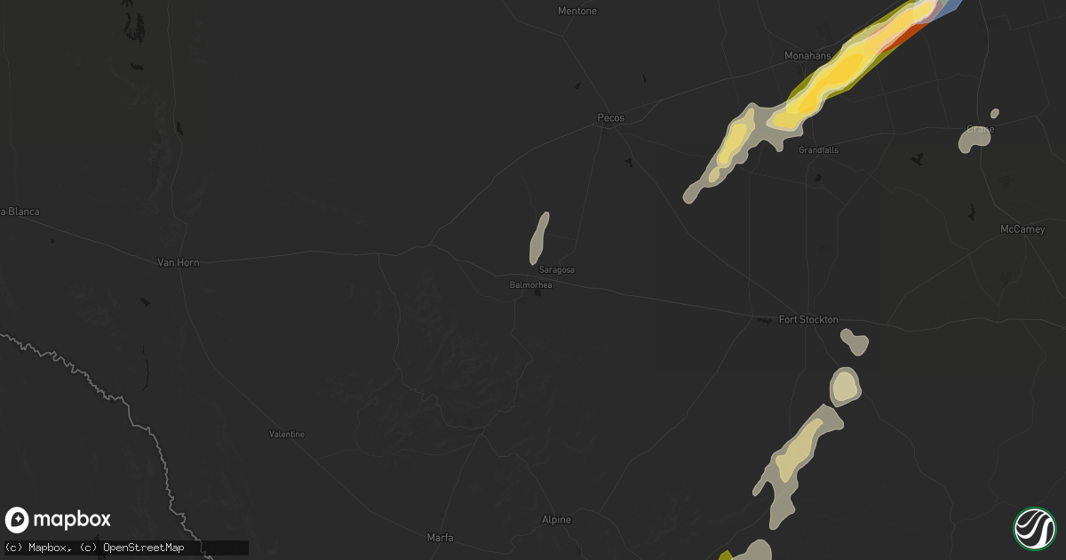 Hail map in Balmorhea, TX on October 13, 2026
