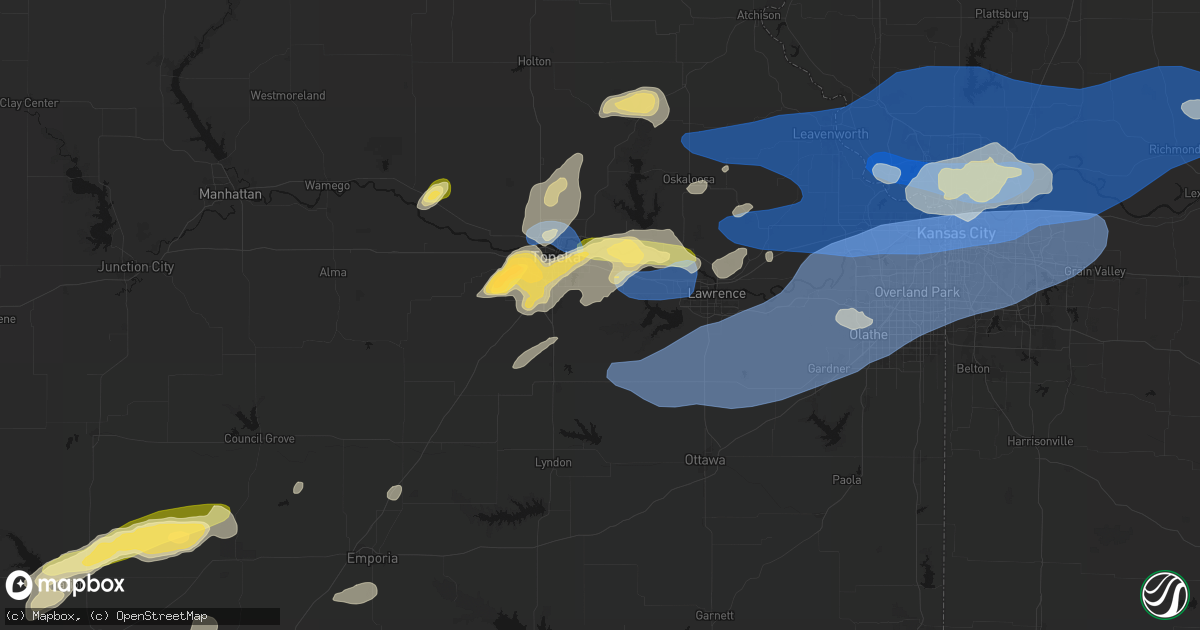 Hail map in Berryton, KS on October 13, 2026