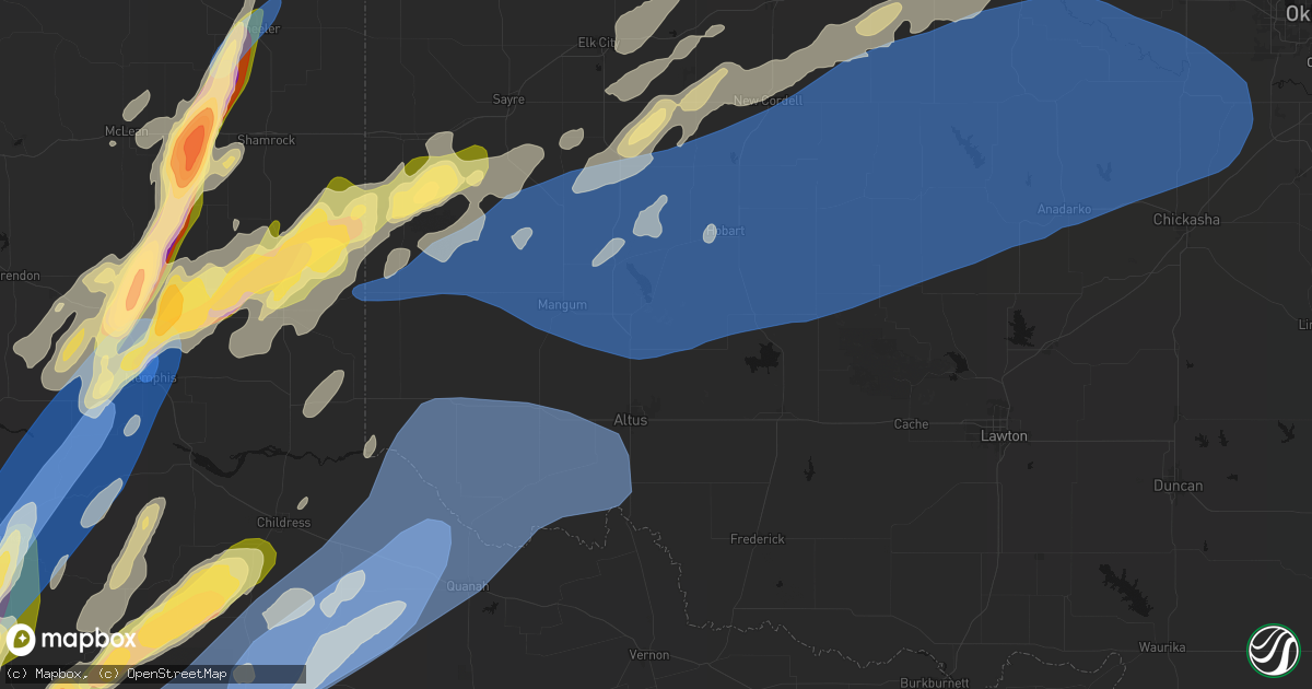 Hail map in Blair, OK on October 13, 2026