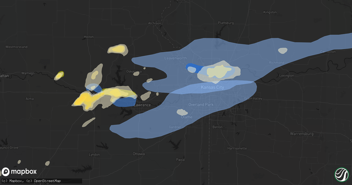 Hail map in Bonner Springs, KS on October 13, 2026