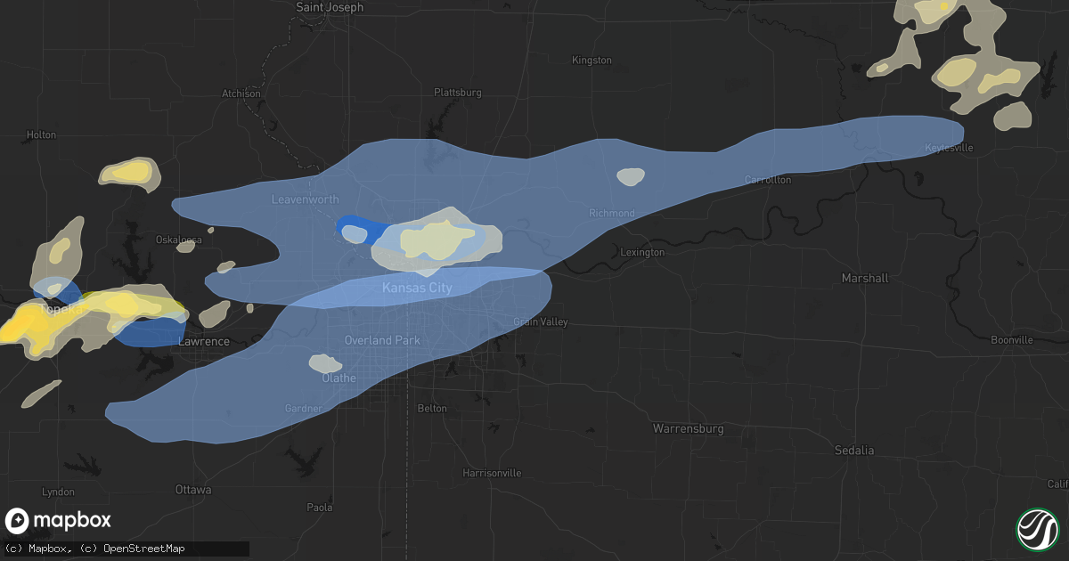 Hail map in Buckner, MO on October 13, 2026