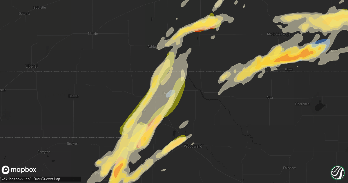 Hail map in Buffalo, OK on October 13, 2026