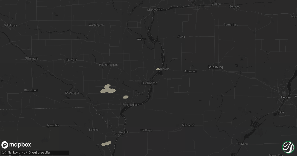 Hail map in Burlington, IA on October 13, 2026