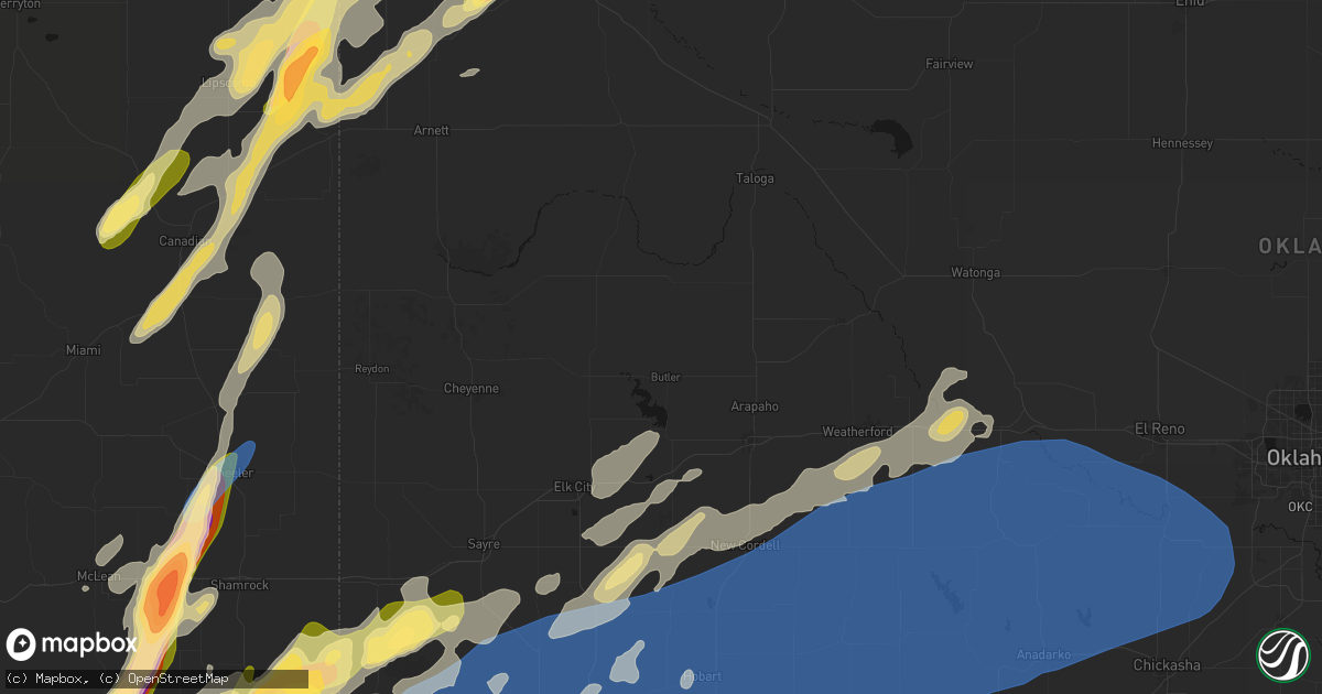 Hail map in Butler, OK on October 13, 2026
