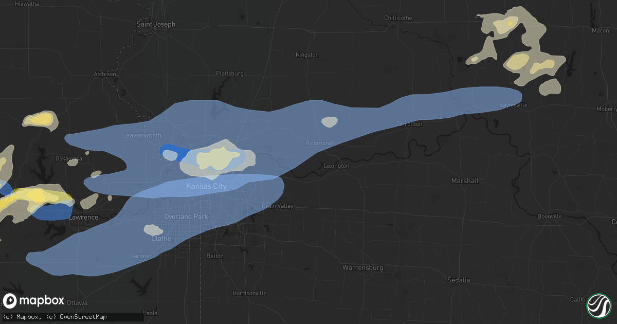 Hail map in Camden, MO on October 13, 2026