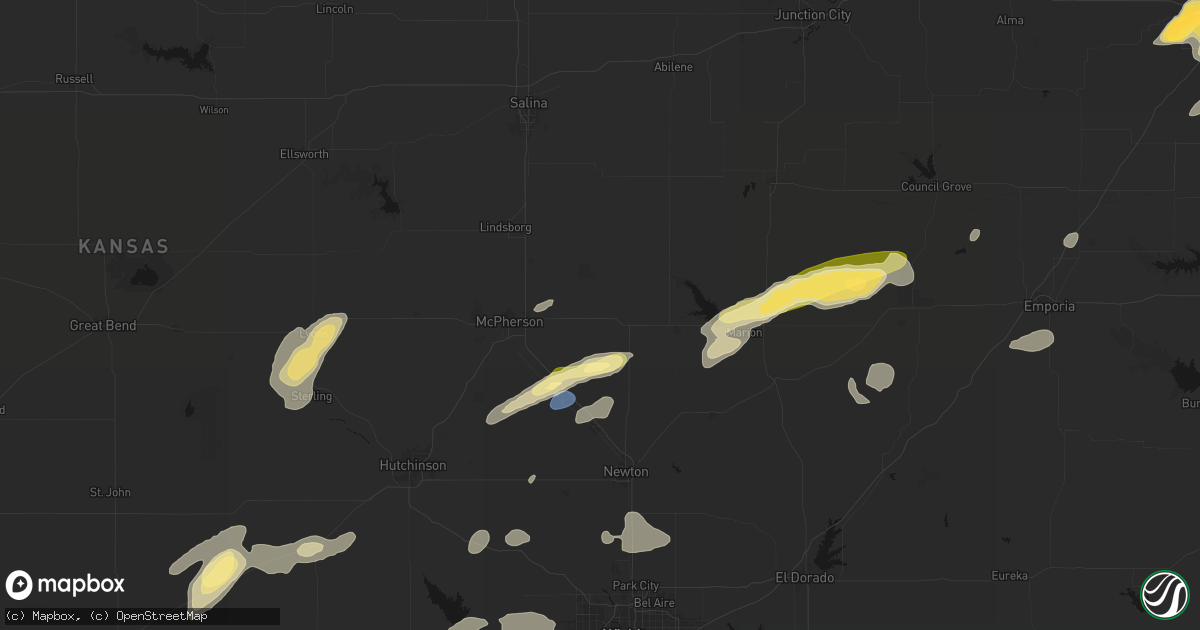 Hail map in Canton, KS on October 13, 2026