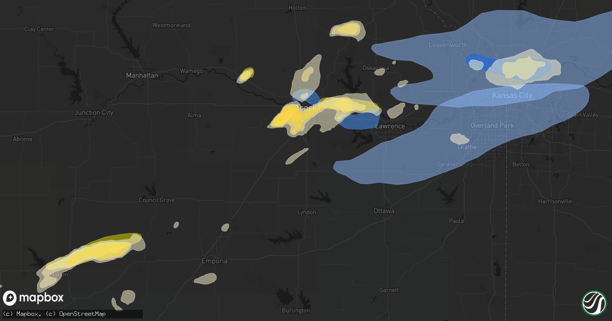Hail map in Carbondale, KS on October 13, 2026