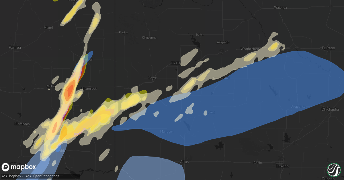Hail map in Carter, OK on October 13, 2026
