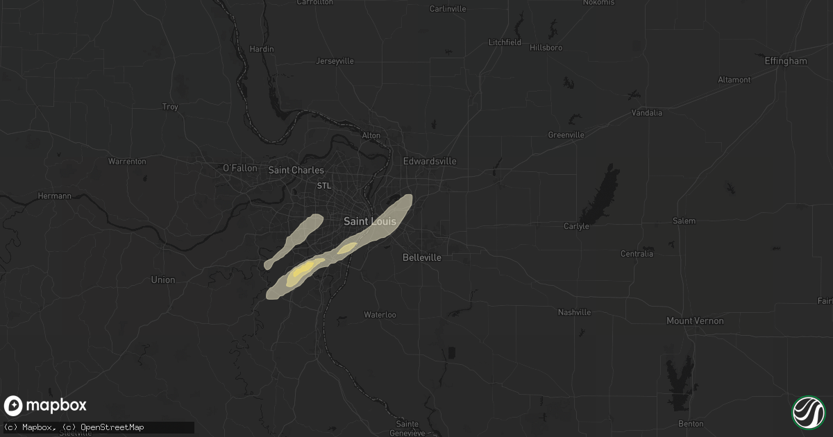 Hail map in Caseyville, IL on October 13, 2026