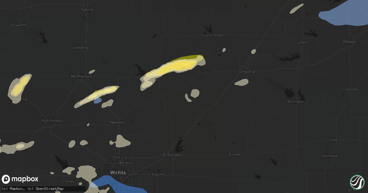 Hail map in Cedar Point, KS on October 13, 2026