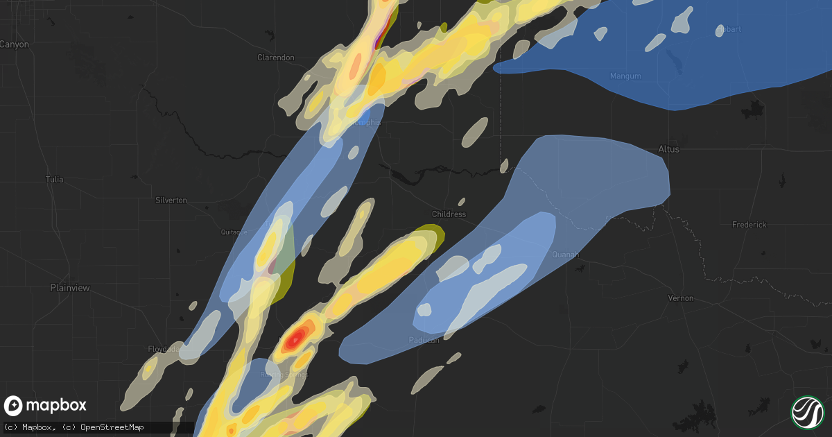 Hail map in Childress, TX on October 13, 2026