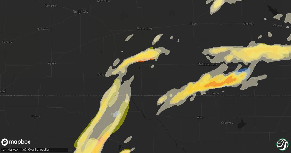Hail map in Coldwater, KS on October 13, 2026
