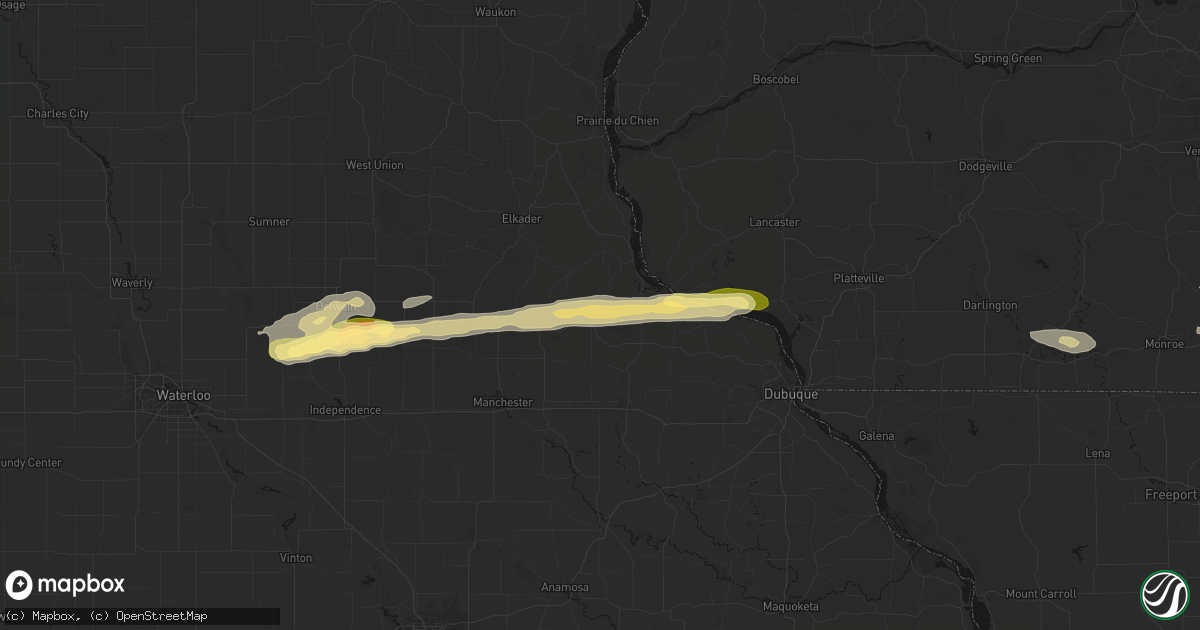 Hail map in Colesburg, IA on October 13, 2026