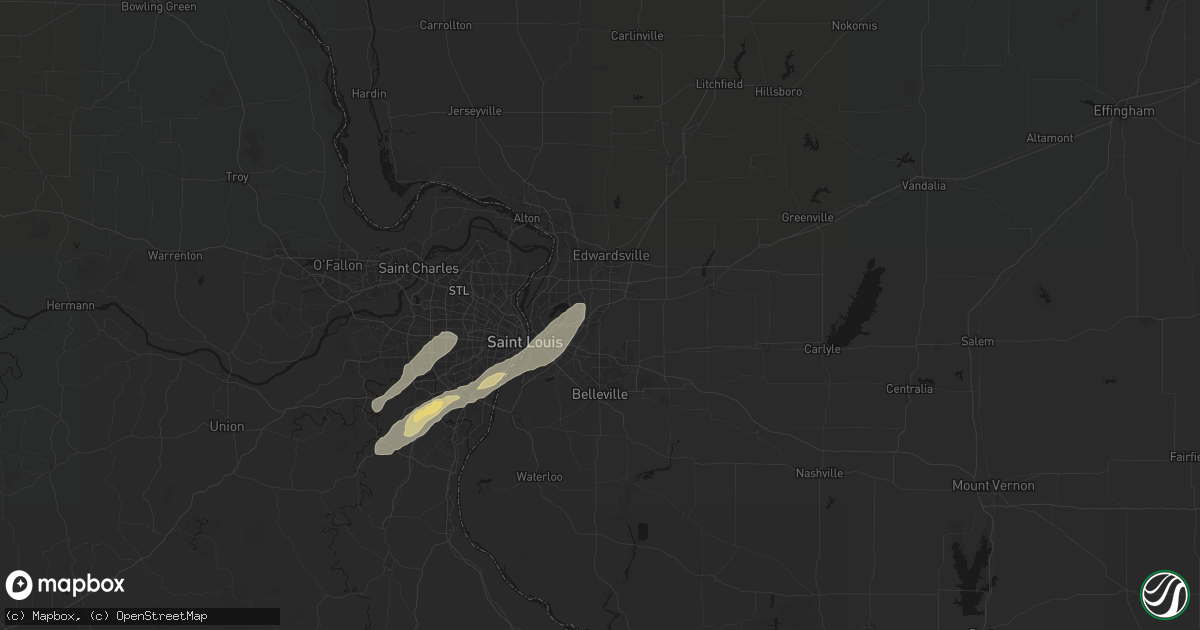 Hail map in Collinsville, IL on October 13, 2026