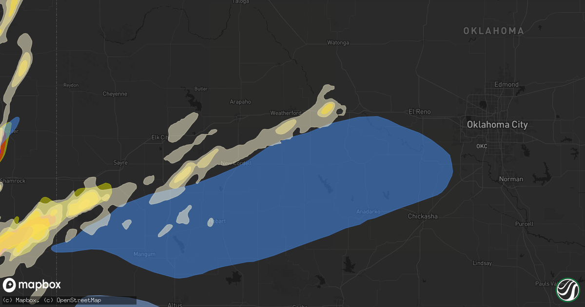 Hail map in Colony, OK on October 13, 2026