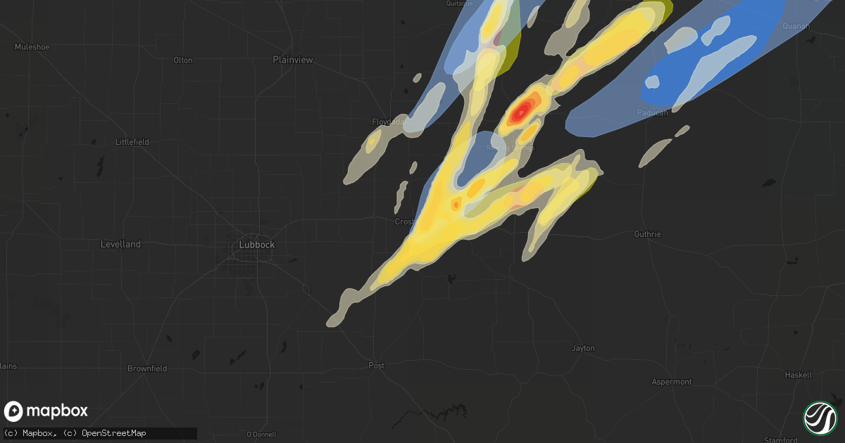 Hail map in Crosbyton, TX on October 13, 2026