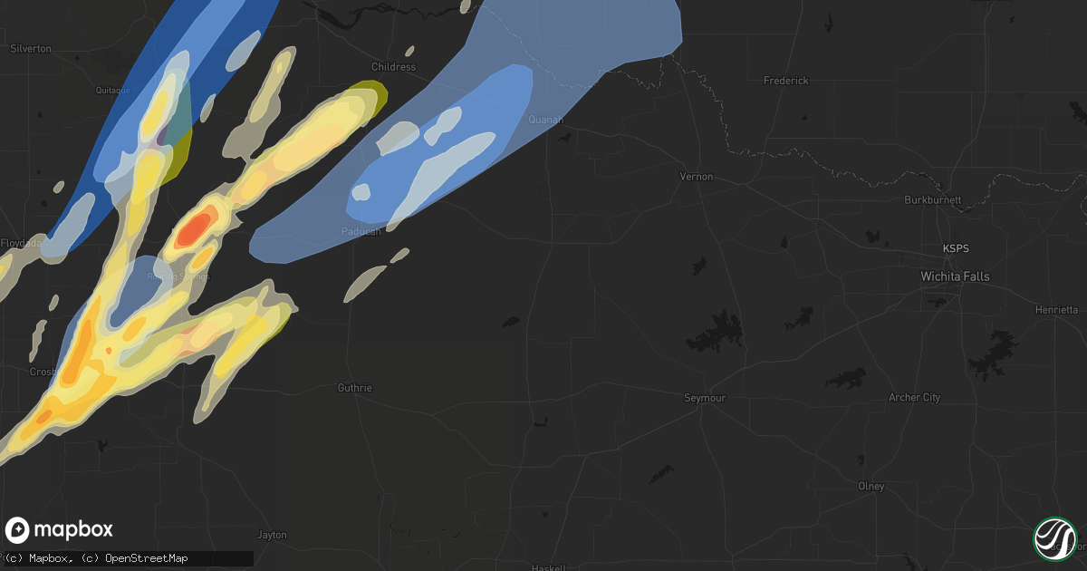 Hail map in Crowell, TX on October 13, 2026