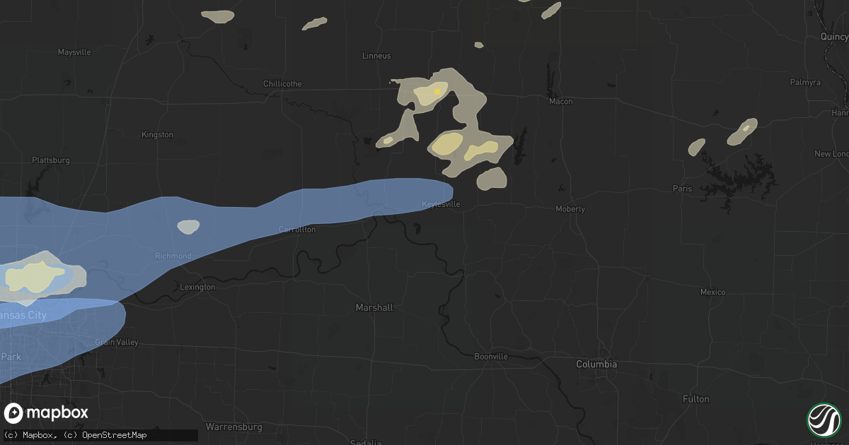 Hail map in Dalton, MO on October 13, 2026