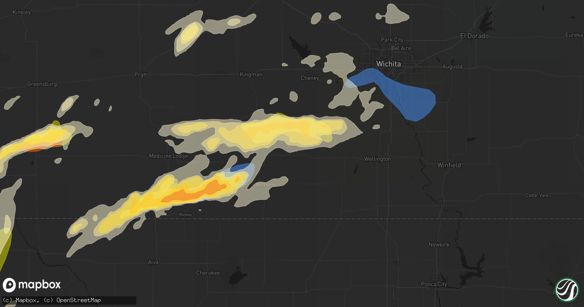 Hail map in Danville, KS on October 13, 2026