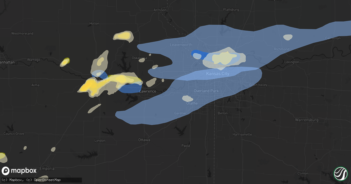 Hail map in De Soto, KS on October 13, 2026