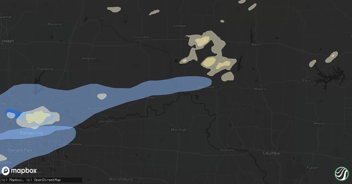 Hail map in De Witt, MO on October 13, 2026