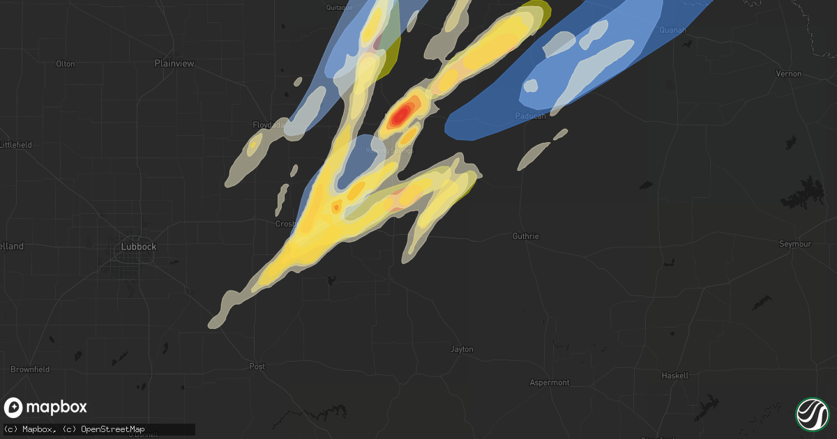 Hail map in Dickens, TX on October 13, 2026