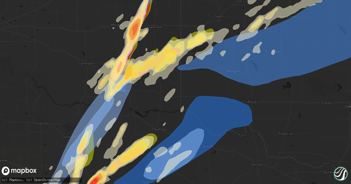 Hail map in Dodson, TX on October 13, 2026