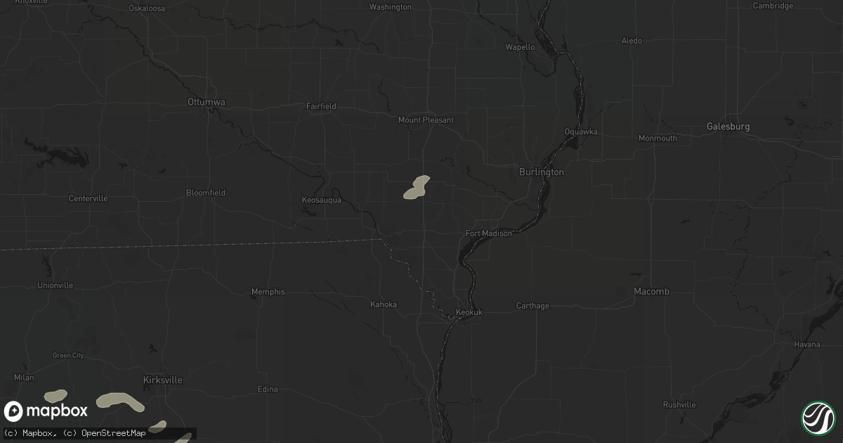 Hail map in Donnellson, IA on October 13, 2026